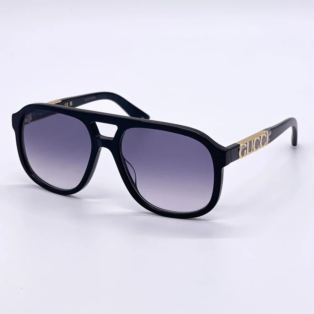 NEW GUCCI GG1188S 002 AVIATOR BLACK GREY SUNGLASSES GUCCI
